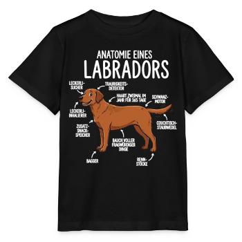Anatomie eines Labradors – Lustiges Foxred Design - Stanley/Stella Kinder T-Shirt MINI CREATOR  - Schwarz - Vorne - Mikhail (115cm)