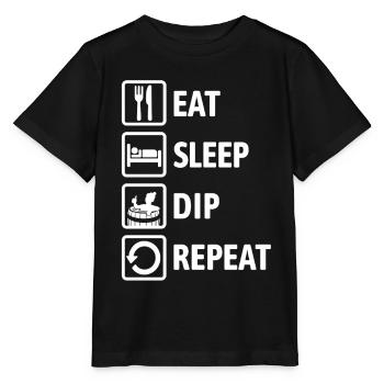 Mange, dors, trempe, répète - Bain de glace - Bain d’hiver - T-shirt bio MINI CREATOR Stanley/Stella Enfant - noir - Devant - Mikhail (115cm)
