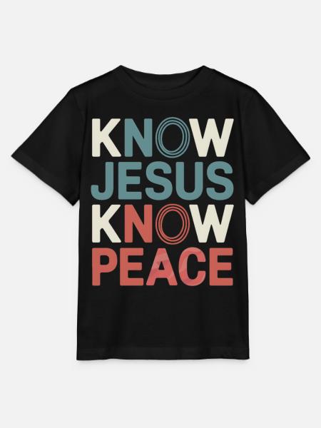 Know Jesus Know Peace - Stanley/Stella Kinder T-Shirt MINI CREATOR  - Schwarz