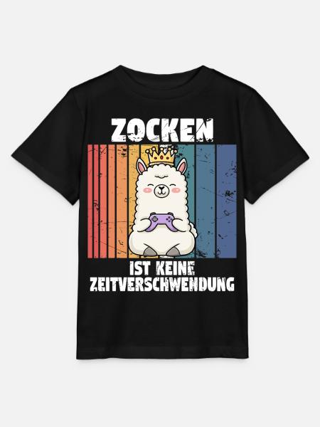 Lama zocken controller - Stanley/Stella Kinder T-Shirt MINI CREATOR - Schwarz
