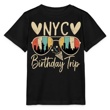 NYC Birthday Trip - Stanley/Stella Kinder T-Shirt MINI CREATOR  - Schwarz - Vorne - Mikhail (115cm)