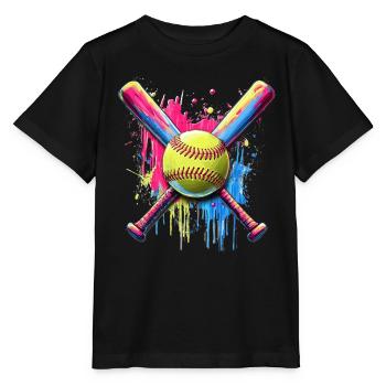 Softball - Stanley/Stella Kinder T-Shirt MINI CREATOR  - Schwarz - Vorne - Mikhail (115cm)