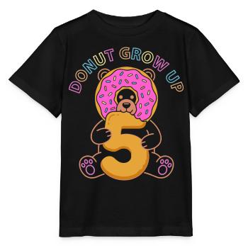Donut Grow Up 5th Birthday Bear - T-shirt bio MINI CREATOR Stanley/Stella Enfant - noir - Devant - Mikhail (115cm)