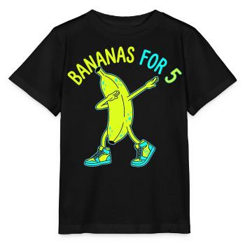 Bananes pour 5 Bananes à tamponner - T-shirt bio MINI CREATOR Stanley/Stella Enfant - noir - Devant - Mikhail (115cm)