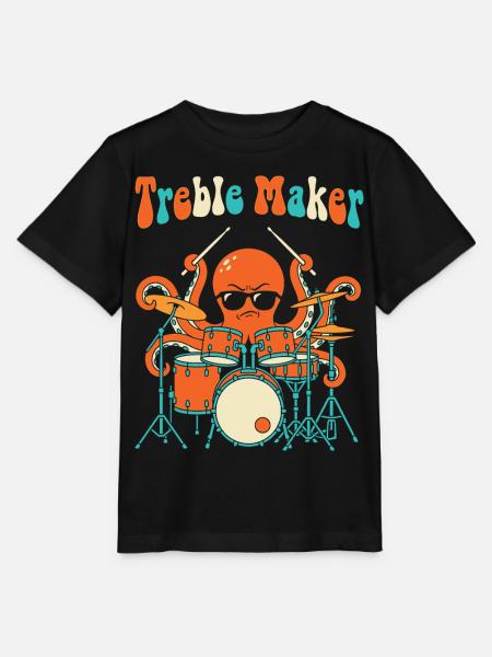 Treble Maker Schlagzeuger Musiker Wortspiel Trommel - Stanley/Stella Kinder T-Shirt MINI CREATOR - Schwarz