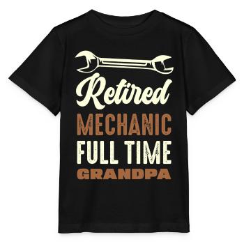 Retired Mechanic Grandpa - Stanley/Stella Kinder T-Shirt MINI CREATOR  - Schwarz - Vorne - Mikhail (115cm)