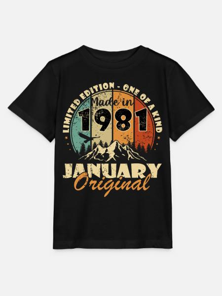 Januar 1981 Original – Limitierte Ausgabe - Stanley/Stella Kinder T-Shirt MINI CREATOR - Schwarz