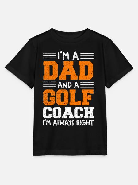 Ich bin Dad und Golf-Coach - Stanley/Stella Kinder T-Shirt MINI CREATOR - Schwarz