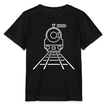 Chemin de fer Cartoon - T-shirt bio MINI CREATOR Stanley/Stella Enfant - noir - Devant - Mikhail (115cm)