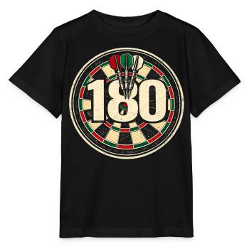 Retro Dartboard 180 Dartboard Darts Player - Stanley/Stella MINI CREATOR Kids’ T-Shirt - black - Front - Mikhail (115cm)