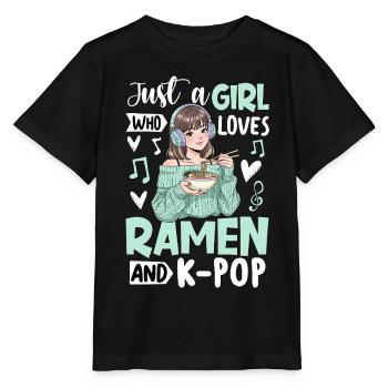 Juste une fille qui adore les ramen et la K-pop - T-shirt bio MINI CREATOR Stanley/Stella Enfant - noir - Devant - Mikhail (115cm)
