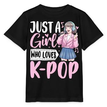 Just A Girl Who Loves K-Pop - Stanley/Stella MINI CREATOR Kids’ T-Shirt - black - Front - Mikhail (115cm)