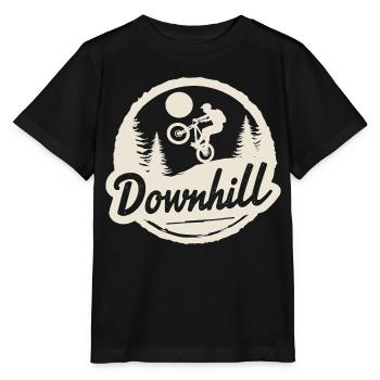Downhill Mountain Bike Adventure in the Forest - Stanley/Stella MINI CREATOR Kids’ T-Shirt - black - Front - Mikhail (115cm)