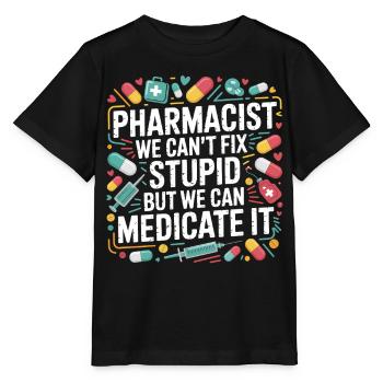 Pharmacien qui fait une blague sur les médicaments - T-shirt bio MINI CREATOR Stanley/Stella Enfant - noir - Devant - Mikhail (115cm)