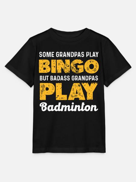 Badass Großvater badminton Spruch - Stanley/Stella Kinder T-Shirt MINI CREATOR - Schwarz