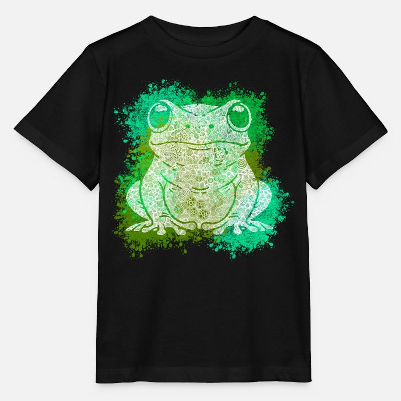 Zentangle-Frosch - Stanley/Stella Kinder T-Shirt MINI CREATOR  - Schwarz
