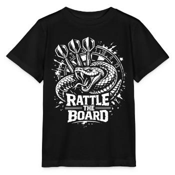 Darts | Rattle the Board , Klapperschlange - Stanley/Stella Kinder T-Shirt MINI CREATOR  - Schwarz - Vorne - Mikhail (115cm)