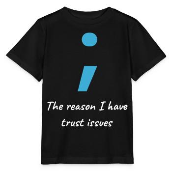 Chemise d’informaticienne - Problèmes de confiance en point-virgule - T-shirt bio MINI CREATOR Stanley/Stella Enfant - noir - Devant - Mikhail (115cm)