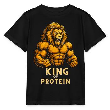 König des Proteins - Stanley/Stella Kinder T-Shirt MINI CREATOR  - Schwarz - Vorne - Mikhail (115cm)