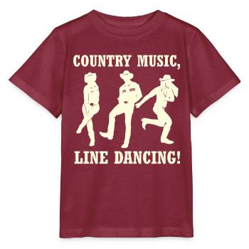 Country Line Dancing Silhouettes - Stanley/Stella MINI CREATOR Kids’ T-Shirt - burgundy - Front - Kain (125cm)
