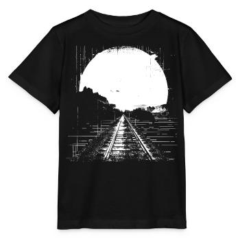 Railway Drawing - Stanley/Stella MINI CREATOR Kids’ T-Shirt - black - Front - Mikhail (115cm)