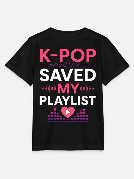 K-Pop Saved My Playlist - Stanley/Stella Kinder T-Shirt MINI CREATOR  - Schwarz