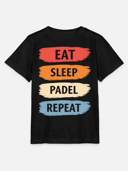Eat Sleep Padel Repeat Sportler Lifestyle - Stanley/Stella T-shirt MINI CREATOR til børn - sort