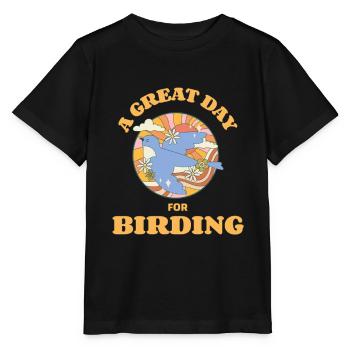 A Great Day for Birding - Stanley/Stella MINI CREATOR Kids’ T-Shirt - black - Front - Mikhail (115cm)