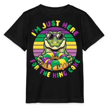 King Cake Mardi Gras Aligator - Stanley/Stella MINI CREATOR Kids’ T-Shirt - black - Front - Mikhail (115cm)