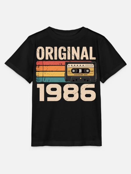 Original 1986 Vintage 1986 Rétro Anniversaire - T-shirt MINI CREATOR barn från Stanley/Stella - svart