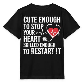 Redémarrage du cœur : mignon et fort - T-shirt bio MINI CREATOR Stanley/Stella Enfant - noir - Devant - Mikhail (115cm)