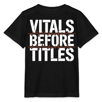 Constantes vitales de l’infirmière en soins intensifs avant les titres Soins intensifs - T-shirt bio MINI CREATOR Stanley/Stella Enfant - noir - Devant - Mikhail (115cm)
