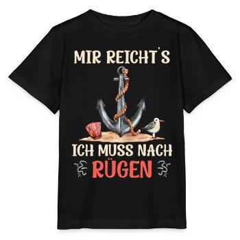 Insel Rügen MIR REICHT'S ICH MUSS NACH RÜGEN - Stanley/Stella Kinder T-Shirt MINI CREATOR  - Schwarz - Vorne - Mikhail (115cm)
