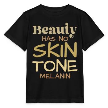 Beauty knows no skin tone - Stanley/Stella MINI CREATOR Kids’ T-Shirt - black - Front - Mikhail (115cm)