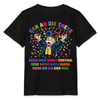 Jubel | Konfetti | Geh an die Theke | Kostüm - Stanley/Stella Kinder T-Shirt MINI CREATOR  - Schwarz - Vorne - Mikhail (115cm)