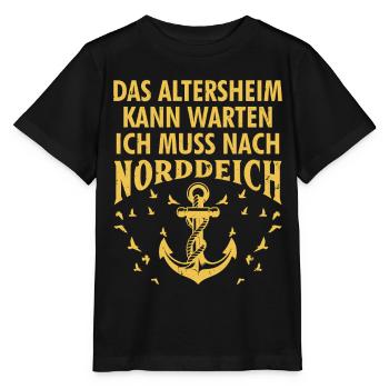 Opa ALTERSHEIM KANN WARTEN MUSS NACH NORDDEICH - Stanley/Stella Kinder T-Shirt MINI CREATOR  - Schwarz - Vorne - Mikhail (115cm)