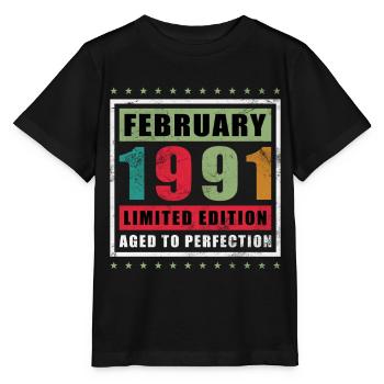 Février 1991 Jubilé Février 1991 Février - T-shirt bio MINI CREATOR Stanley/Stella Enfant - noir - Devant - Mikhail (115cm)