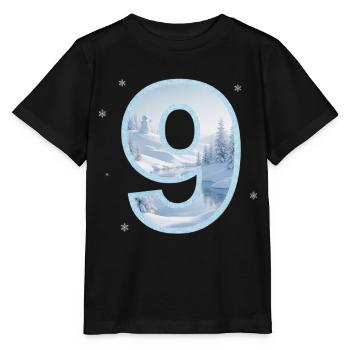 Bonhomme de neige pour le 9e anniversaire de Winter Wonderland - T-shirt bio MINI CREATOR Stanley/Stella Enfant - noir - Devant - Mikhail (115cm)