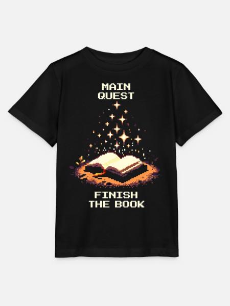 Hauptquest: Buch beenden | Lesemotivation - Stanley/Stella Kinder T-Shirt MINI CREATOR  - Schwarz