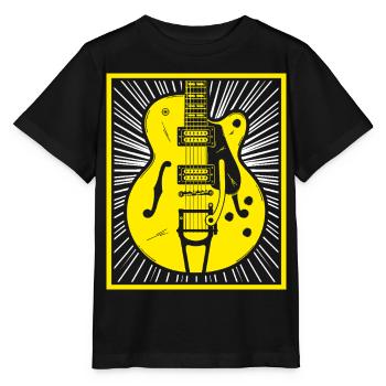 Silhouette de guitare rétro - T-shirt bio MINI CREATOR Stanley/Stella Enfant - noir - Devant - Mikhail (115cm)