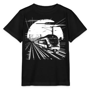 Railway Drawing - Stanley/Stella MINI CREATOR Kids’ T-Shirt - black - Front - Mikhail (115cm)