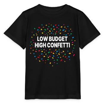 Low Budget Kostüm High Confetti Karneval - Stanley/Stella Kinder T-Shirt MINI CREATOR  - Schwarz - Vorne - Mikhail (115cm)
