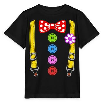 Costume de clown coloré avec bretelles - T-shirt bio MINI CREATOR Stanley/Stella Enfant - noir - Devant - Mikhail (115cm)