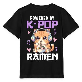 Powered By K-Pop Ramen - Stanley/Stella MINI CREATOR Kids’ T-Shirt - black - Front - Mikhail (115cm)