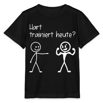 Fitnessstudio HART TRAINIERT HEUTE LUSTIG - Stanley/Stella Kinder T-Shirt MINI CREATOR  - Schwarz - Vorne - Mikhail (115cm)