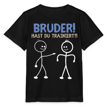 Strichmännchen HAST DU TRAINIERT LUSTIG - Stanley/Stella Kinder T-Shirt MINI CREATOR  - Schwarz - Vorne - Mikhail (115cm)