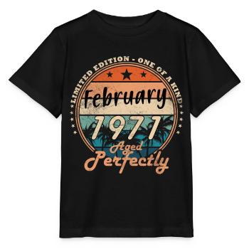 Février 1971 anniversaire Février 1971 Février - T-shirt bio MINI CREATOR Stanley/Stella Enfant - noir - Devant - Mikhail (115cm)