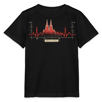 Cologne Skyline Heartbeat Dom Kölsch Love Geschen - Stanley/Stella MINI CREATOR Kids’ T-Shirt - black - Front - Mikhail (115cm)