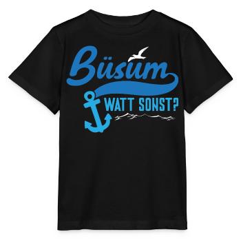 Vacances à la mer du Nord BÜSUM WATT AUTREMENT DRÔLE - T-shirt bio MINI CREATOR Stanley/Stella Enfant - noir - Devant - Mikhail (115cm)