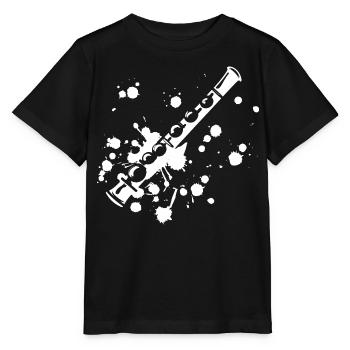 Flöte Streetart - Stanley/Stella Kinder T-Shirt MINI CREATOR  - Schwarz - Vorne - Mikhail (115cm)